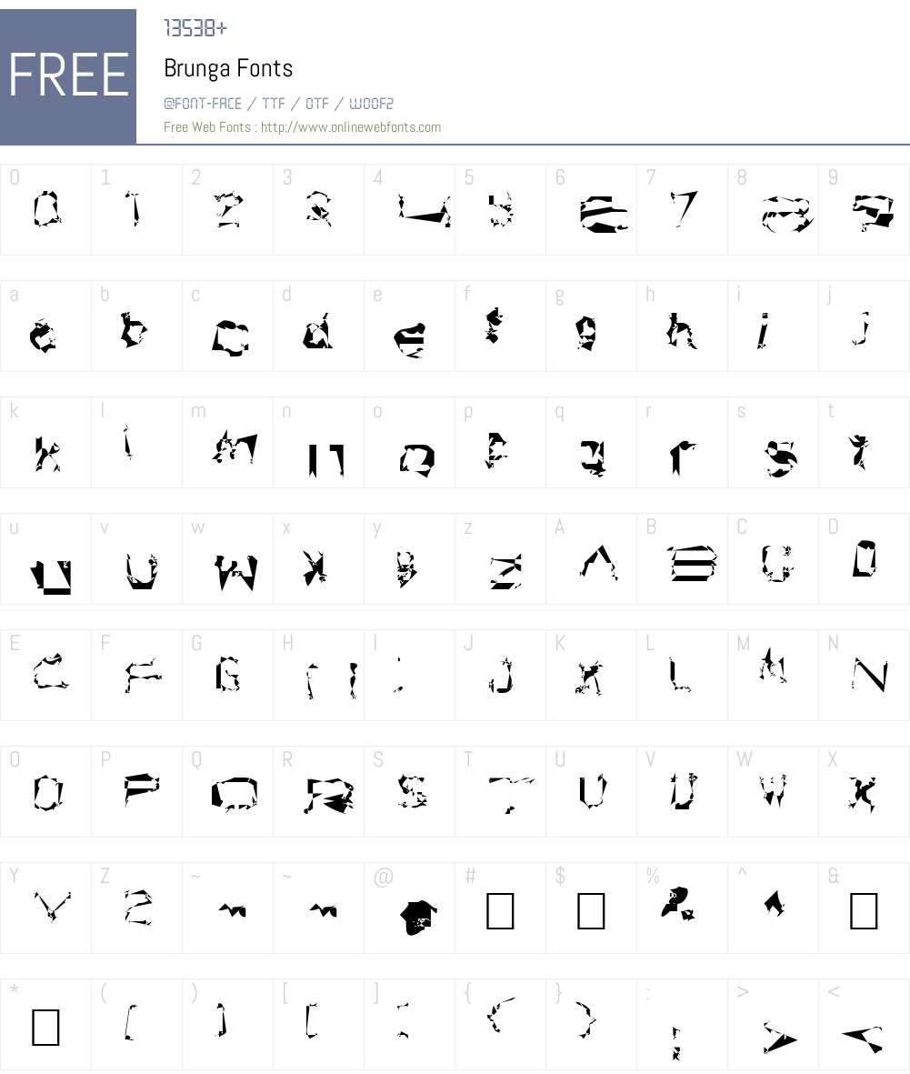 Brunga Font Screenshots