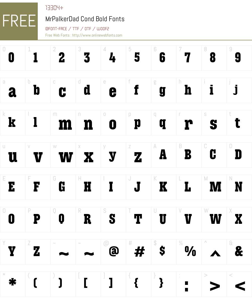 MrPalkerDadCond-Bold Font Screenshots