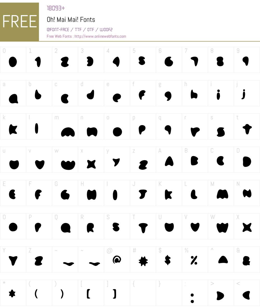 Oh! Mai Mai! Font Screenshots