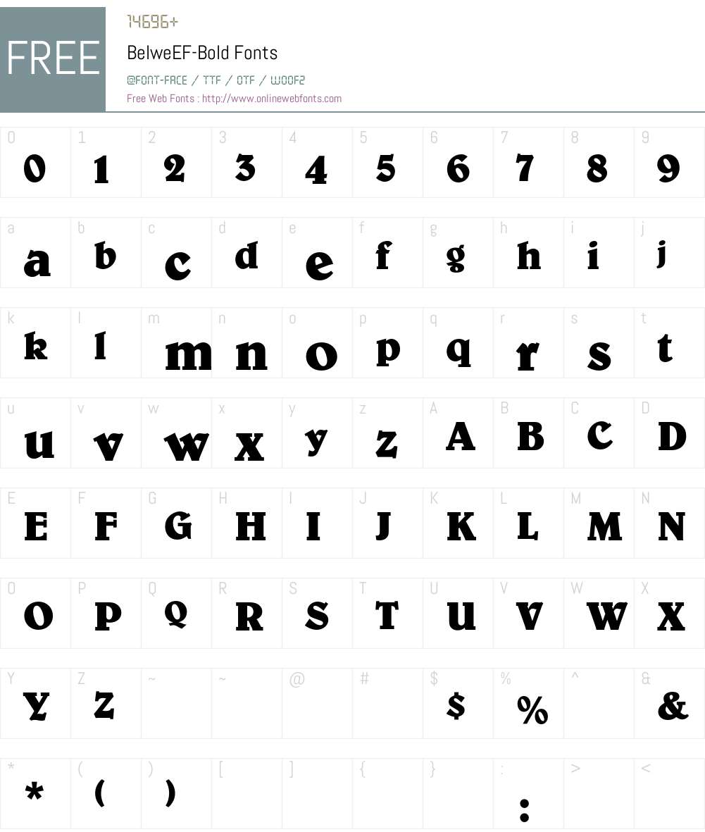 BelweEF-Bold Font Screenshots