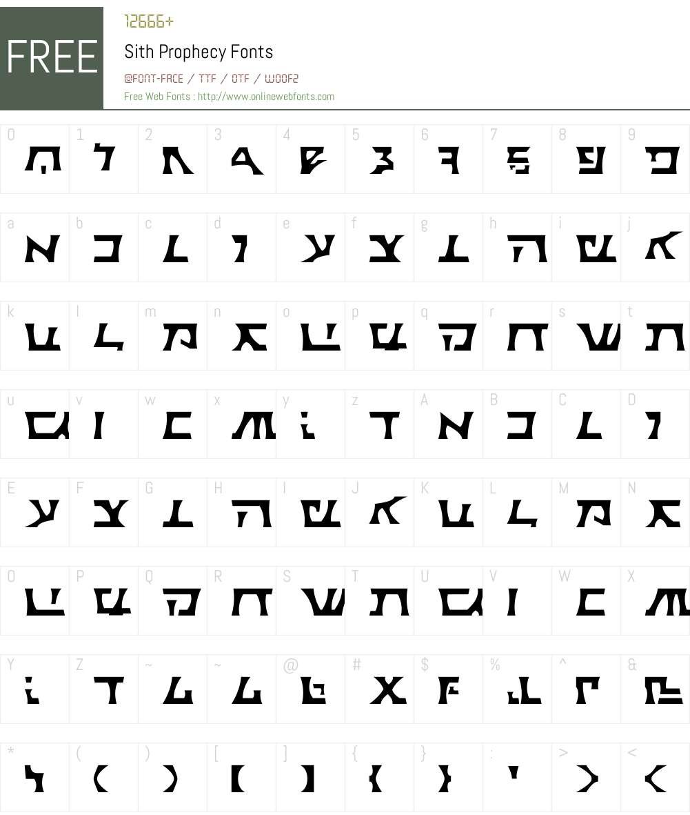 Sith Prophecy Font Screenshots