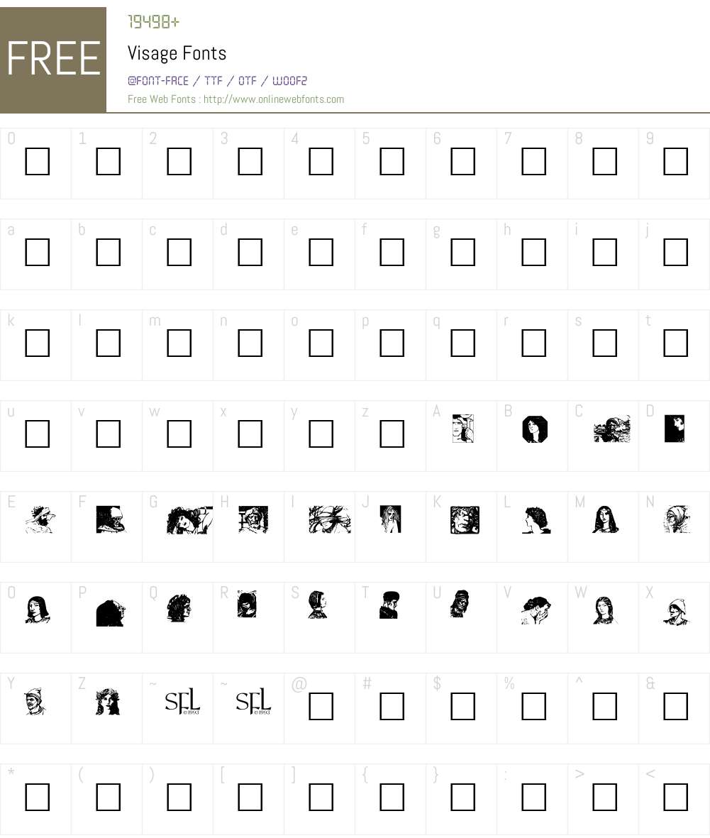 Visage Font Screenshots