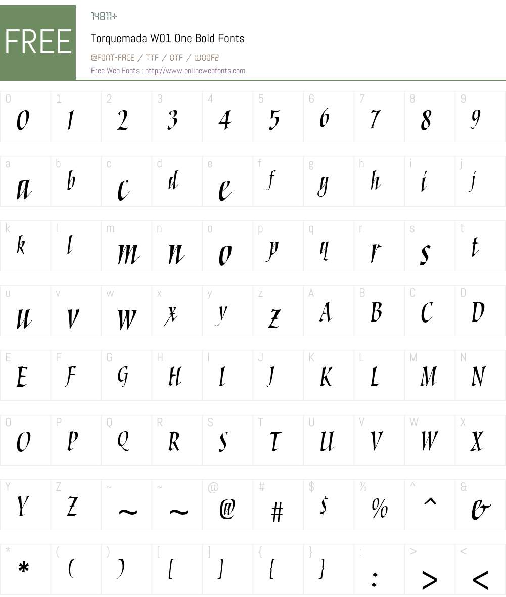 TorquemadaW01-OneBold Font Screenshots