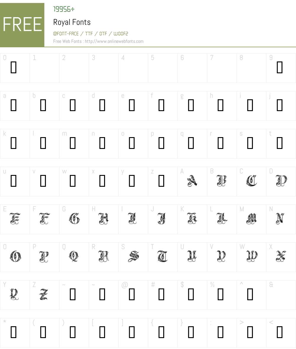 Royal Font Screenshots