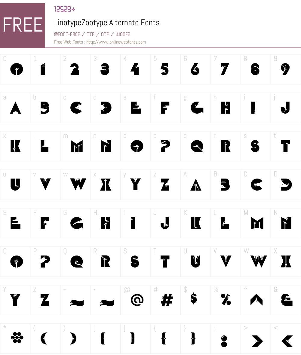 LTZootype Alternate Font Screenshots
