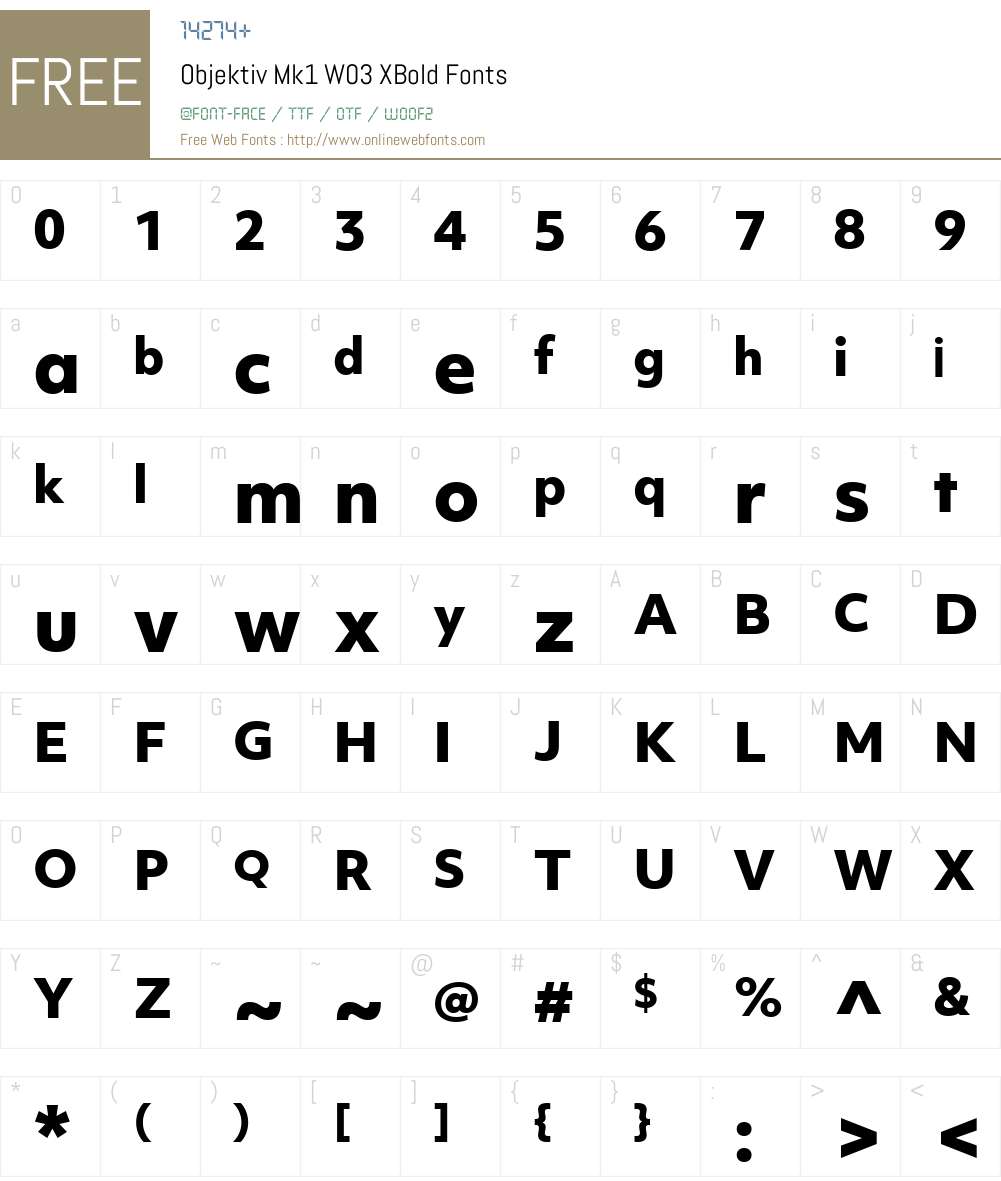 ObjektivMk1W03-XBold Font Screenshots
