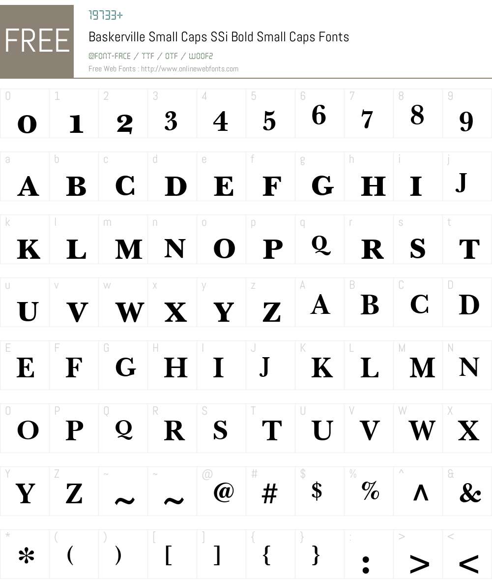 Baskerville Small Caps SSi Font Screenshots