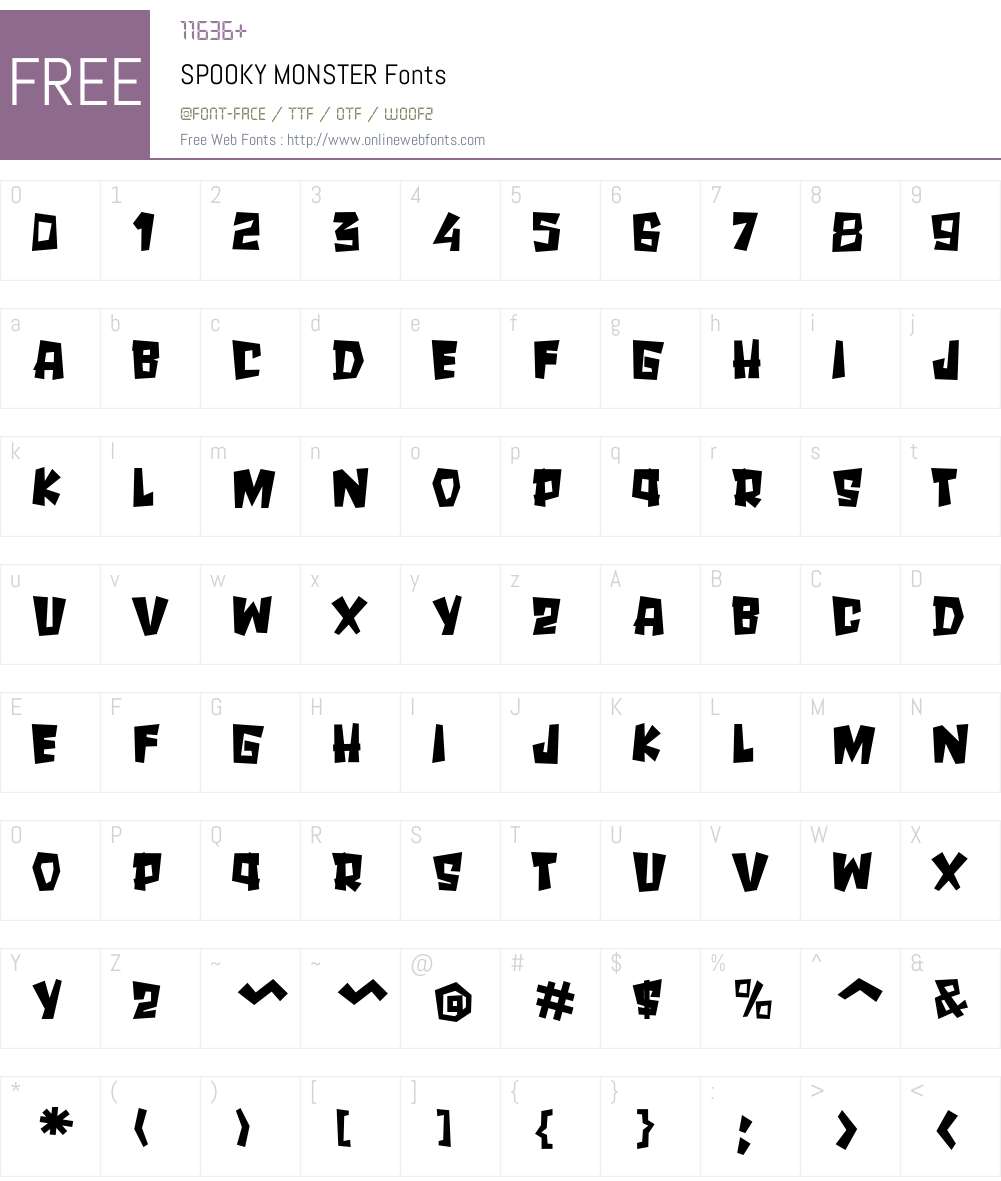 SPOOKY MONSTER Font Screenshots