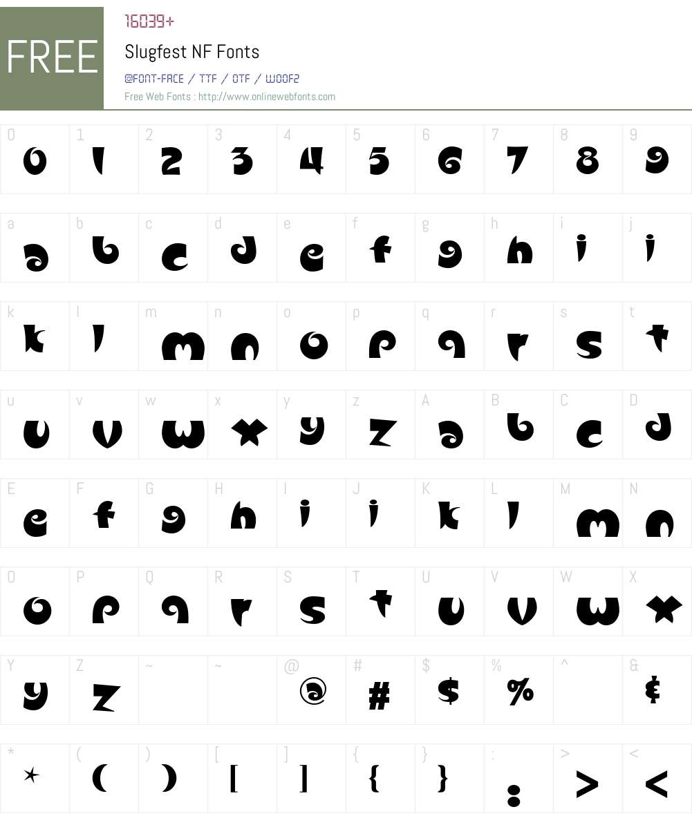 Slugfest NF Font Screenshots