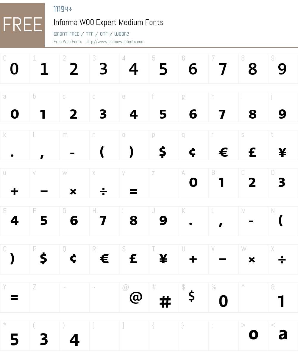 InformaW00-ExpertMedium Font Screenshots