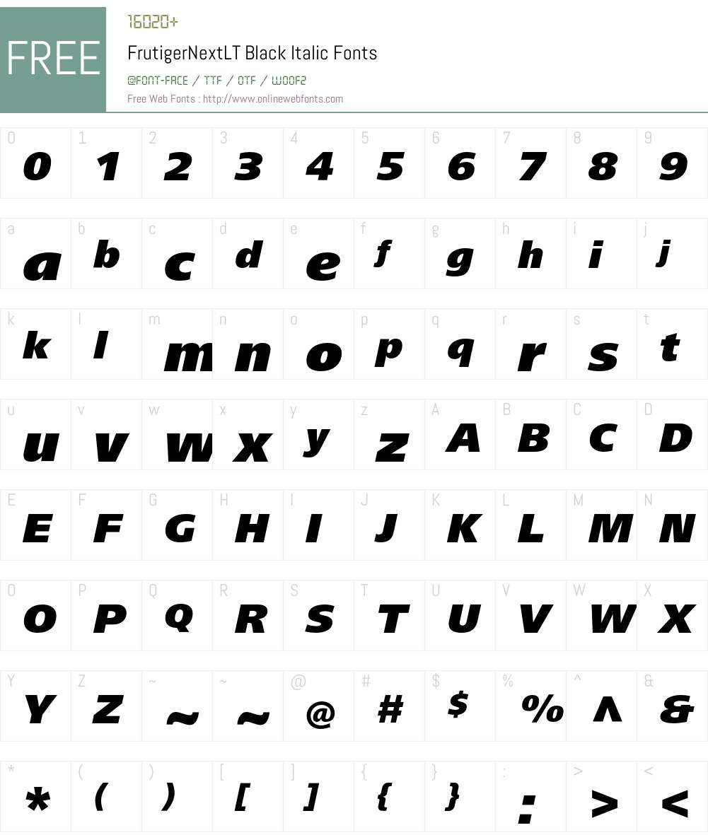 FrutigerNextLT Font Screenshots