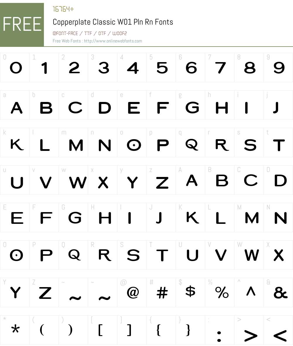 CopperplateClassicW01-PlnRn Font Screenshots