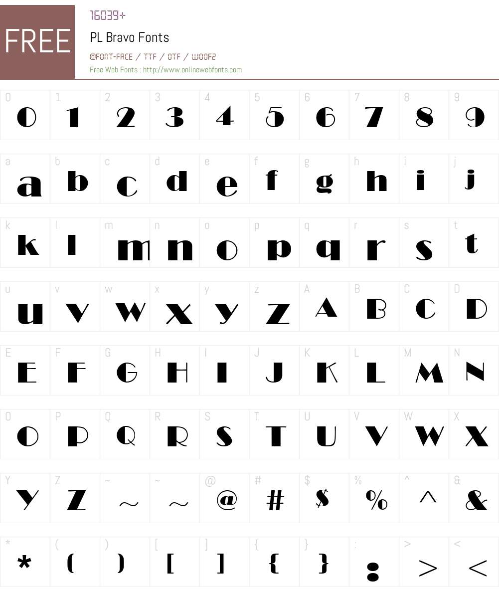 PL Bravo Font Screenshots