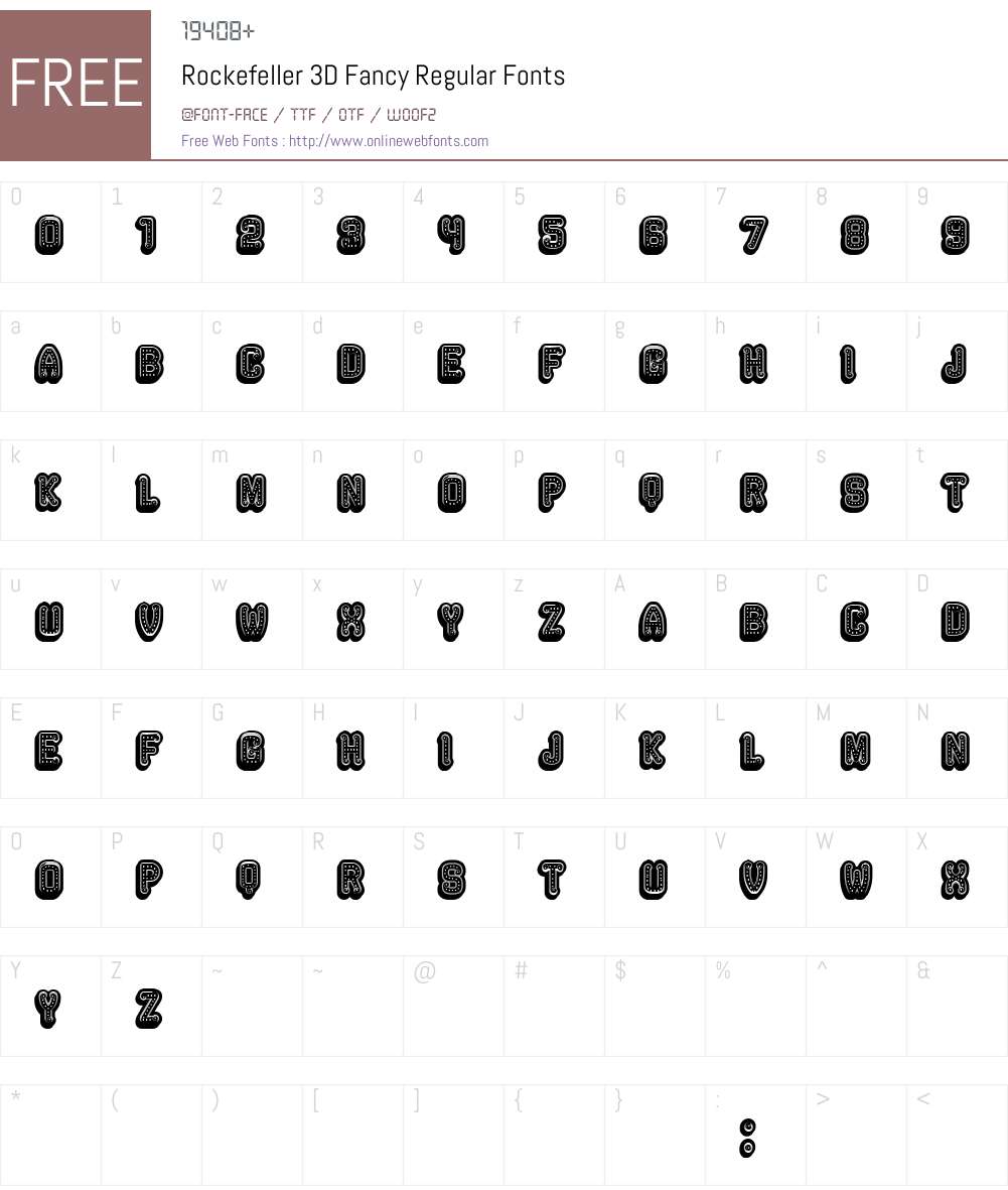 Rockefeller 3D Fancy Font Screenshots