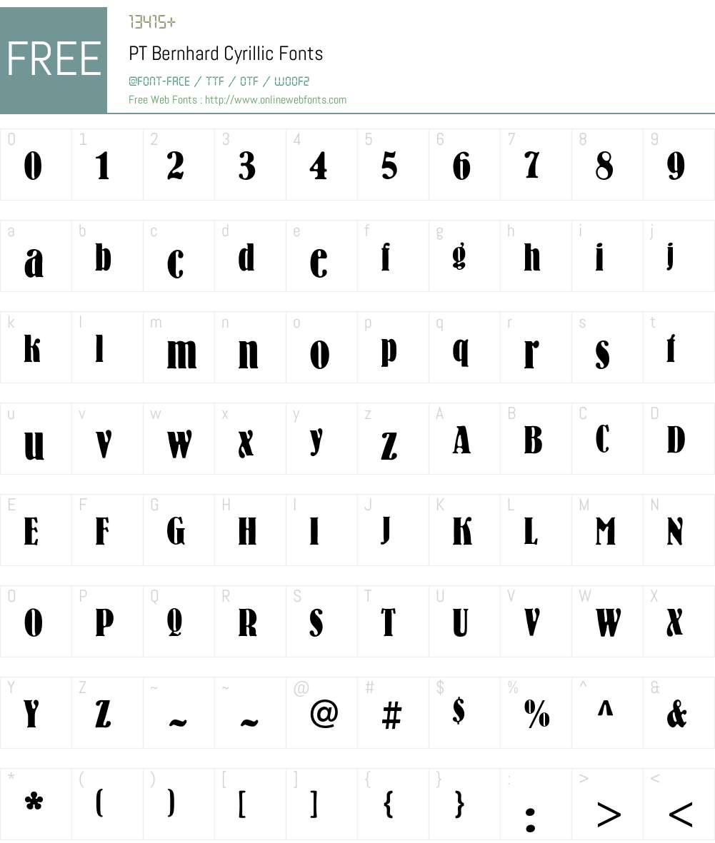 BernhardC Font Screenshots