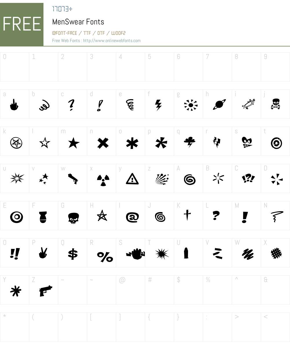 MenSwear Font Screenshots