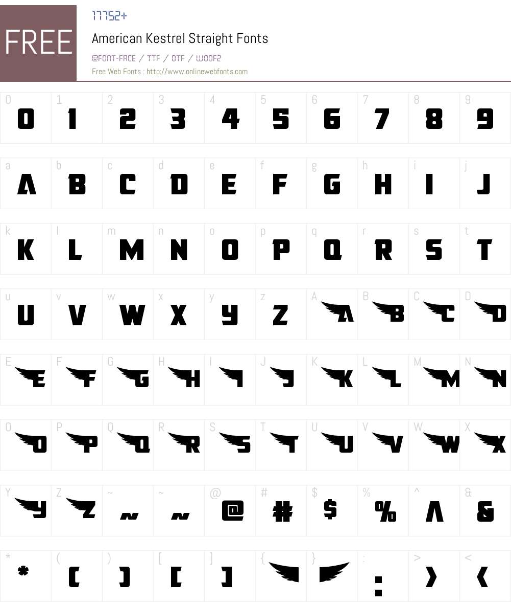 American Kestrel Straight Font Screenshots
