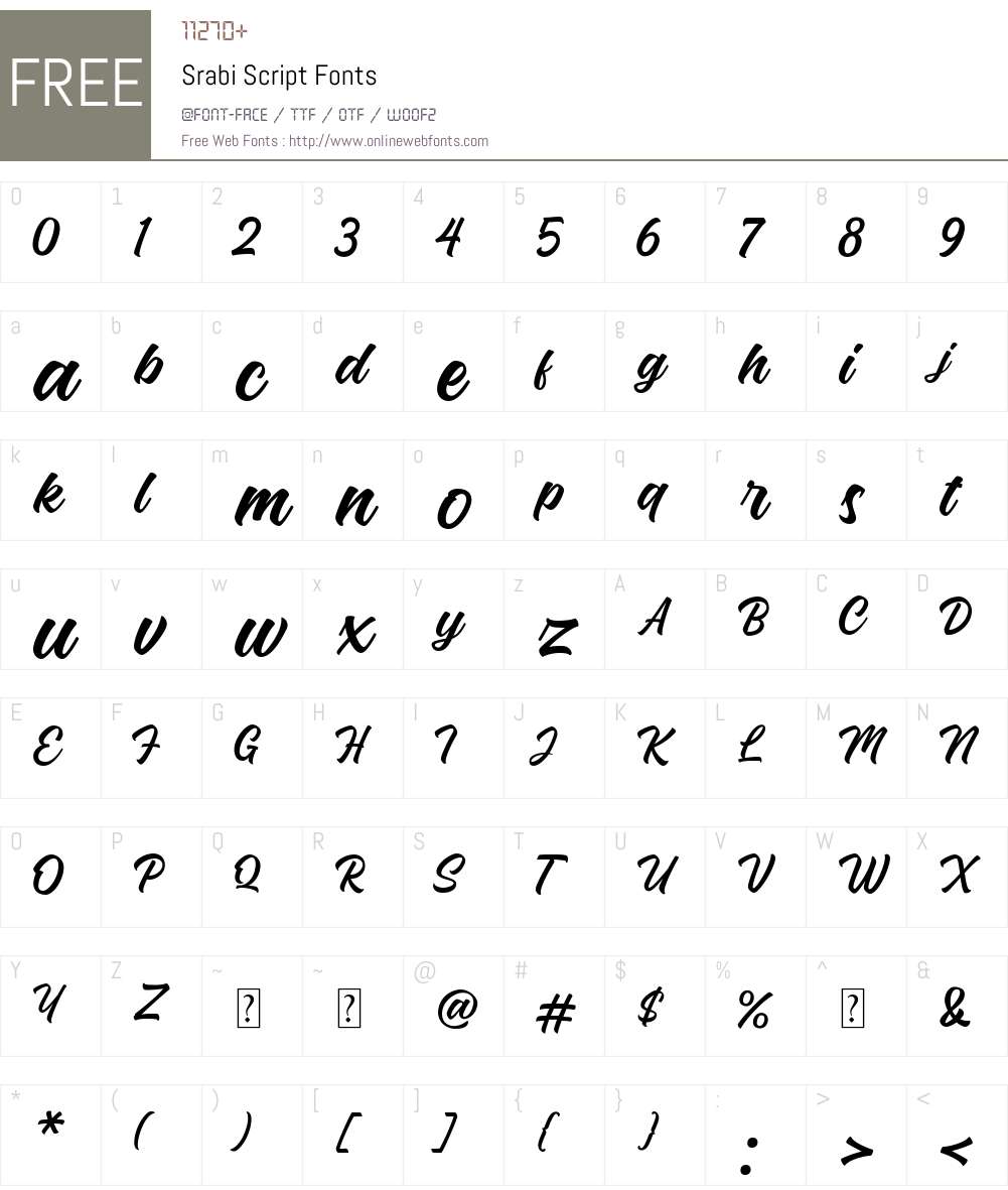 Srabi Script Font Screenshots