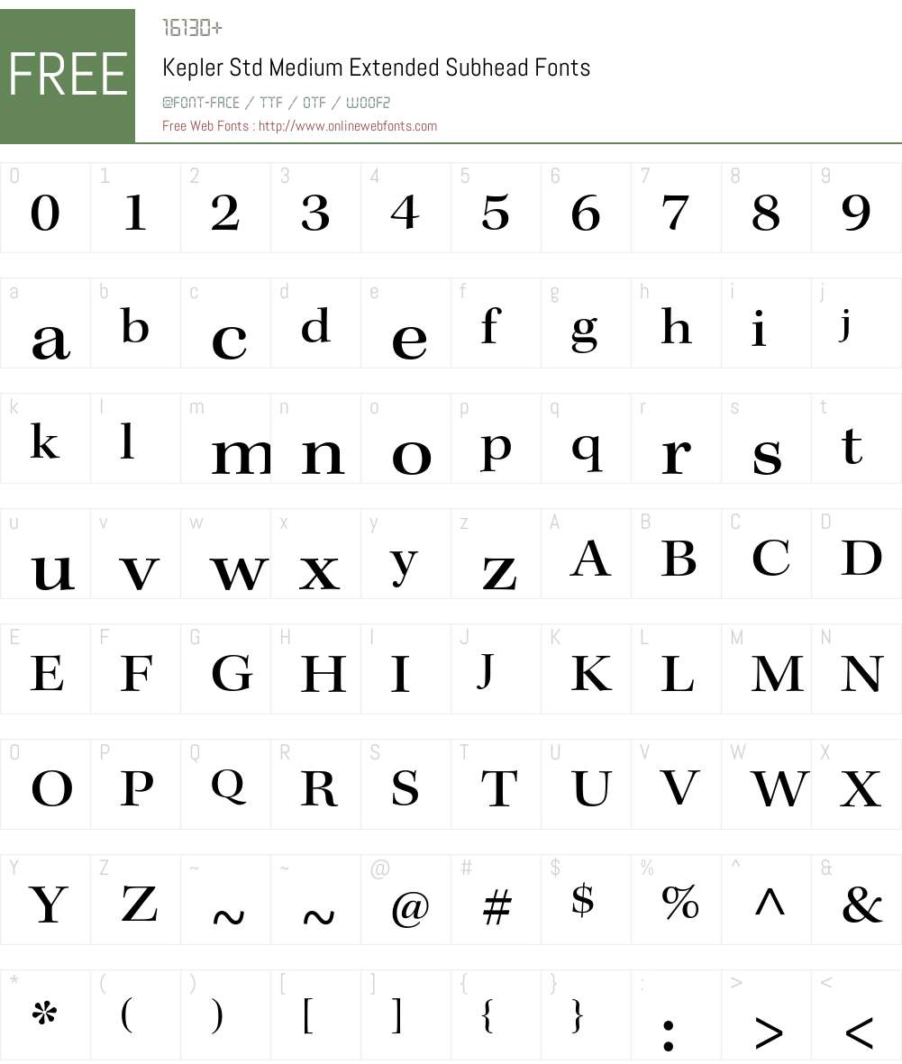 Kepler Std Font Screenshots