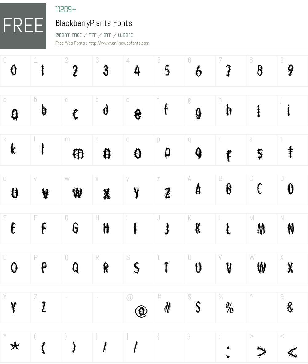 BlackberryPlants Font Screenshots