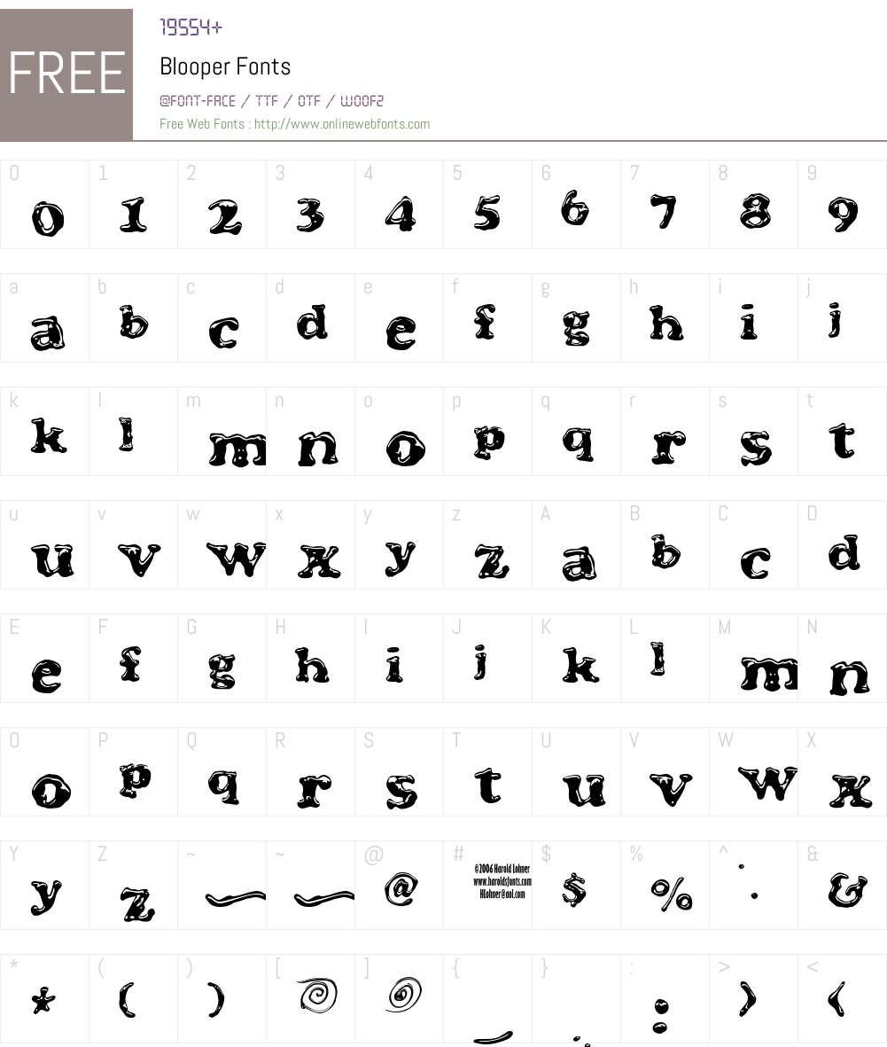 Blooper Font Screenshots