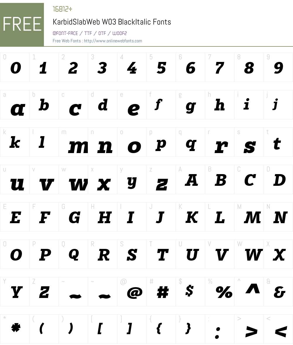 FF Karbid Slab Font Screenshots