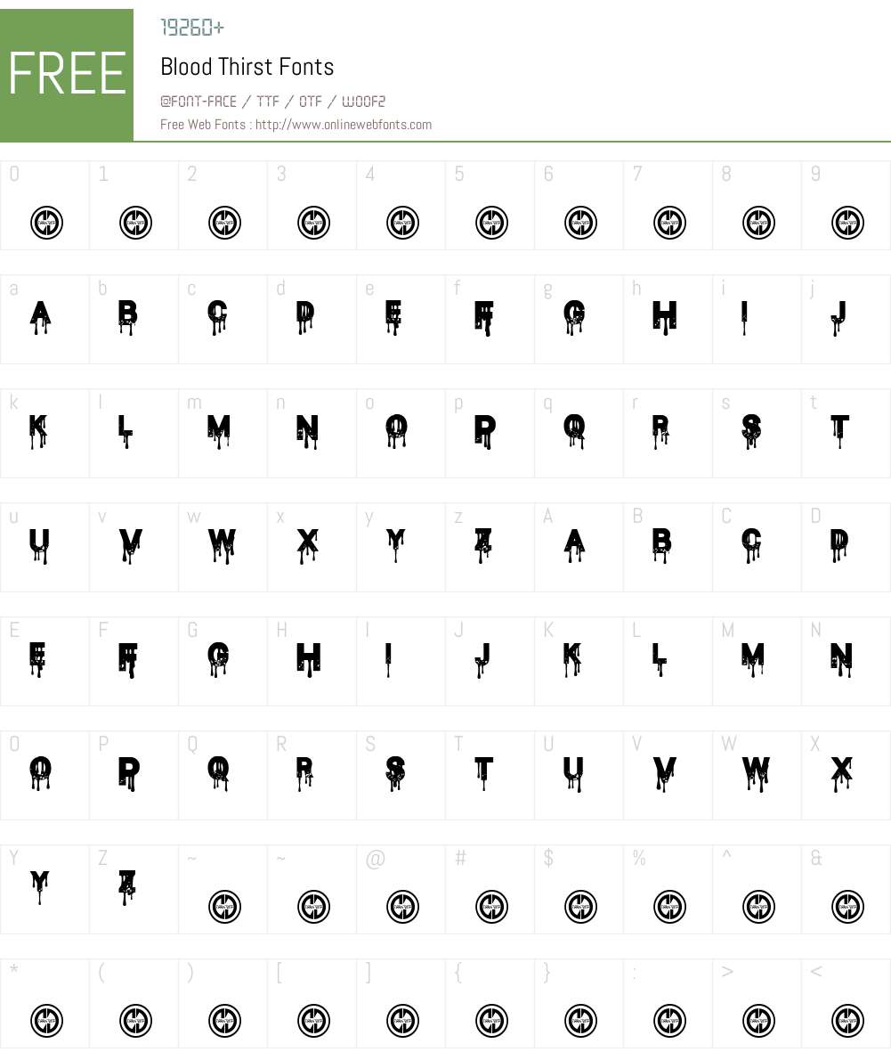 Blood Thirst Font Screenshots