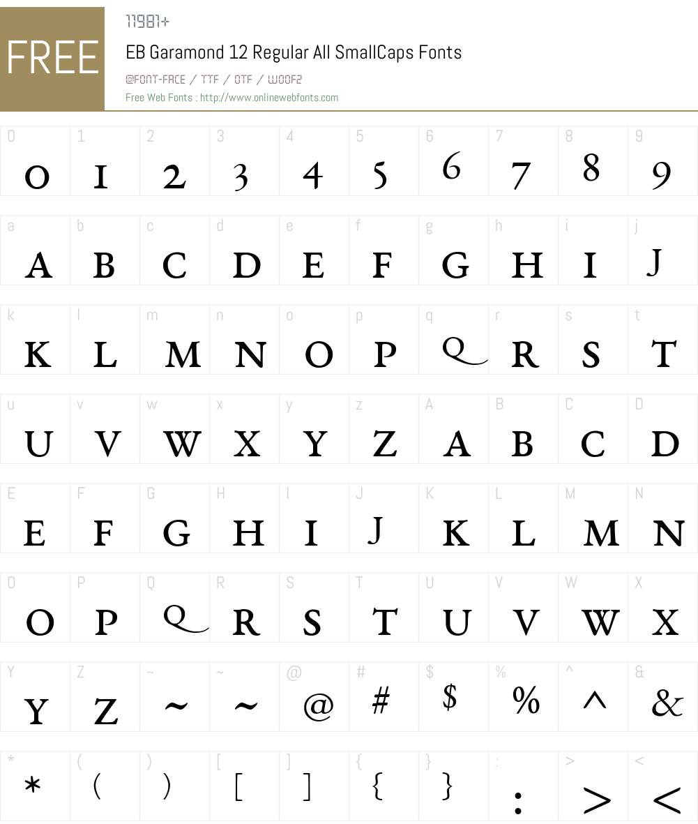 EB Garamond 12 All SC Font Screenshots