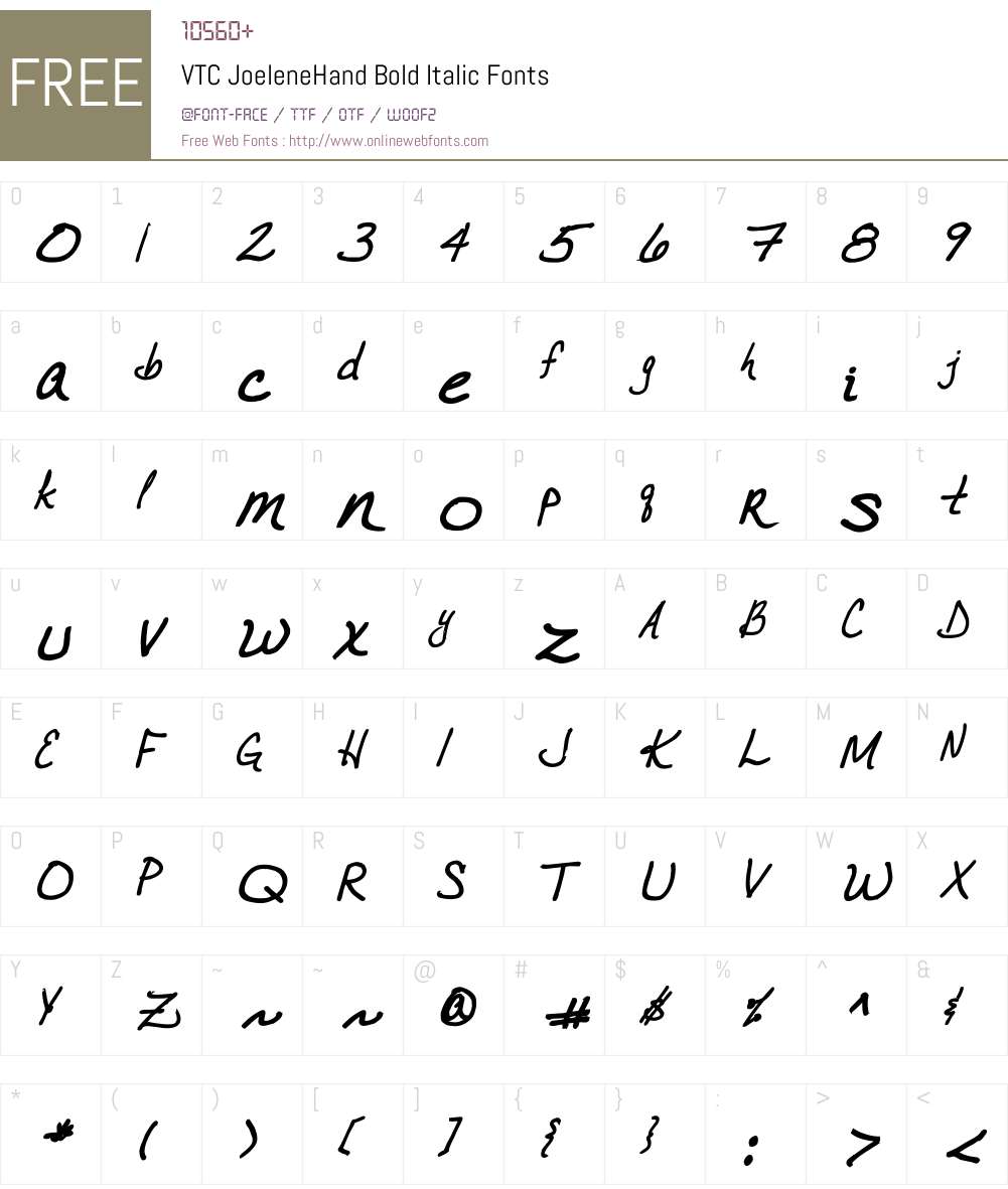 VTC JoeleneHand Font Screenshots