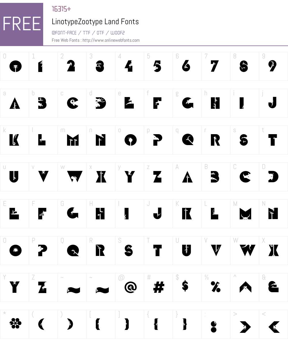 LTZootype Land Font Screenshots