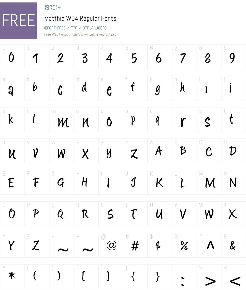 Matthia Font Screenshots