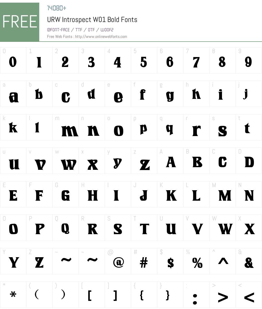 URWIntrospectW01-Bold Font Screenshots