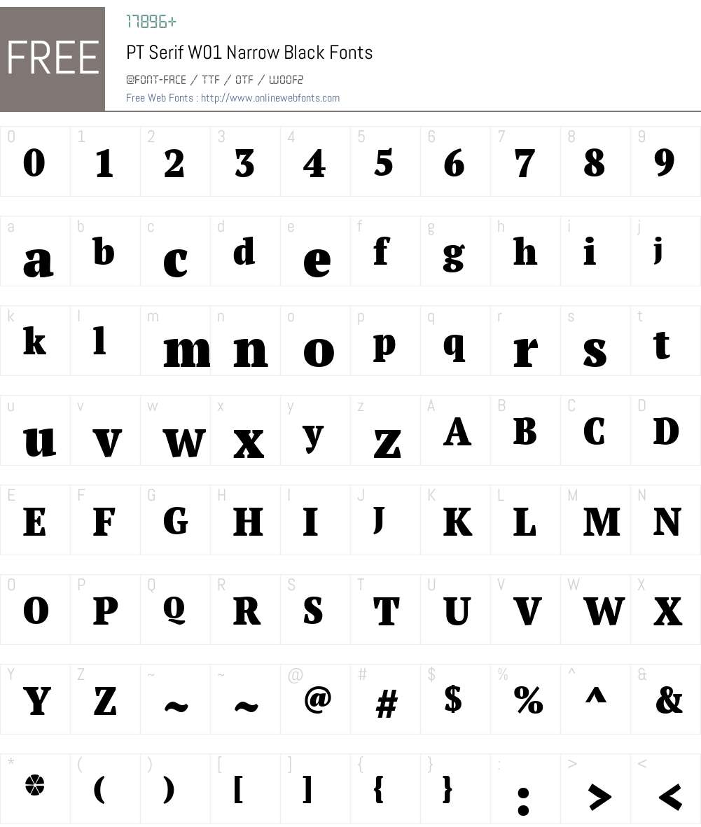 PTSerifW01-NarrowBlack Font Screenshots