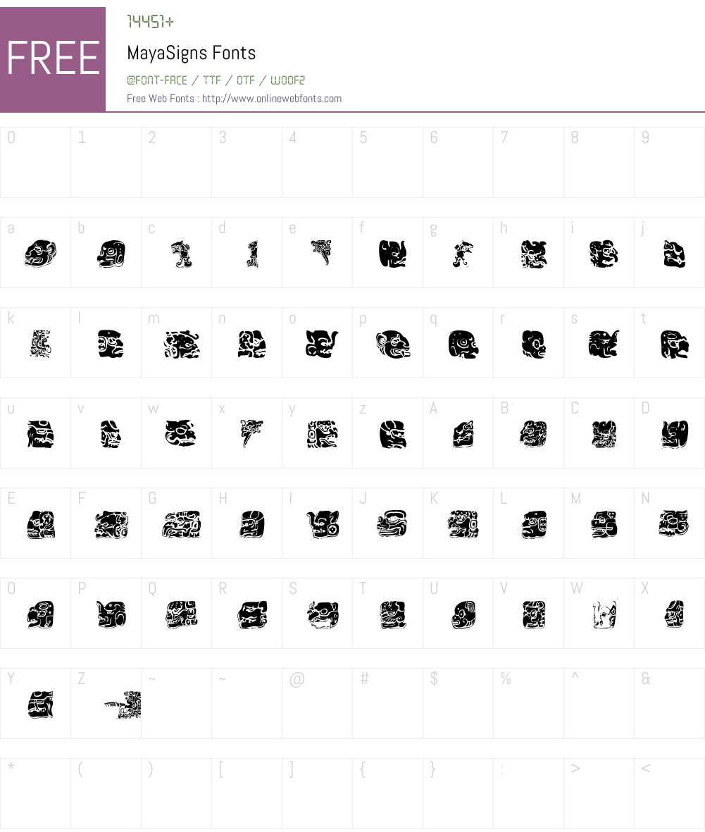 MayaSigns Font Screenshots