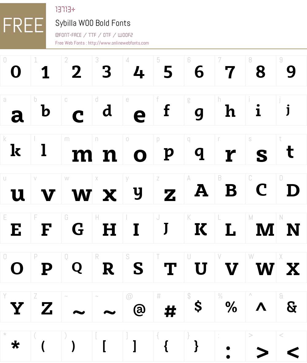 SybillaW00-Bold Font Screenshots