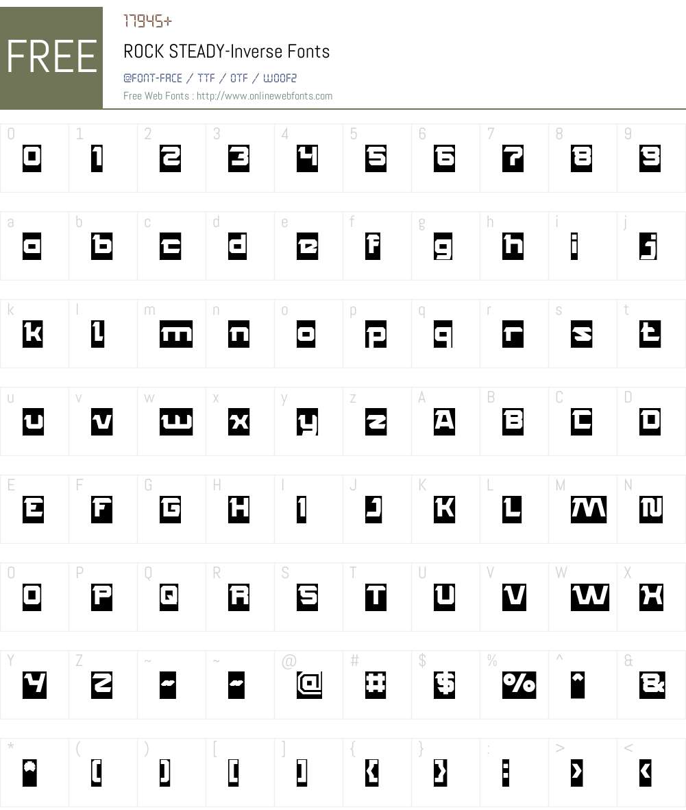 ROCK STEADY-Inverse Font Screenshots
