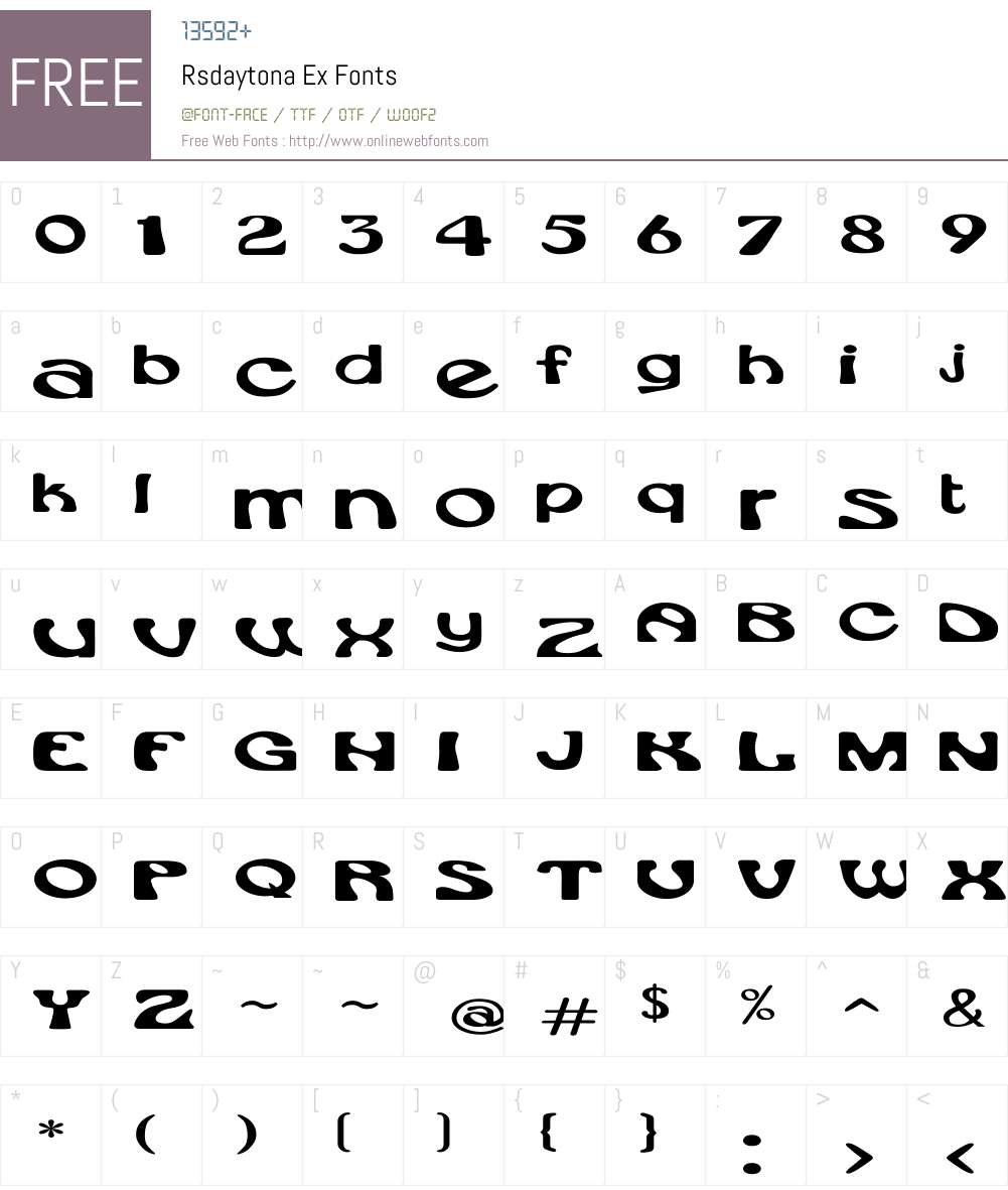 Rsdaytona Ex Font Screenshots