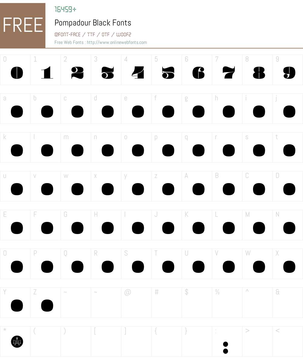 Pompadour Font Screenshots