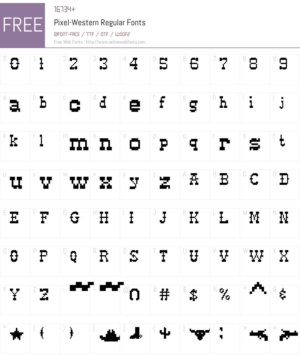 Pixel-Western Font Screenshots