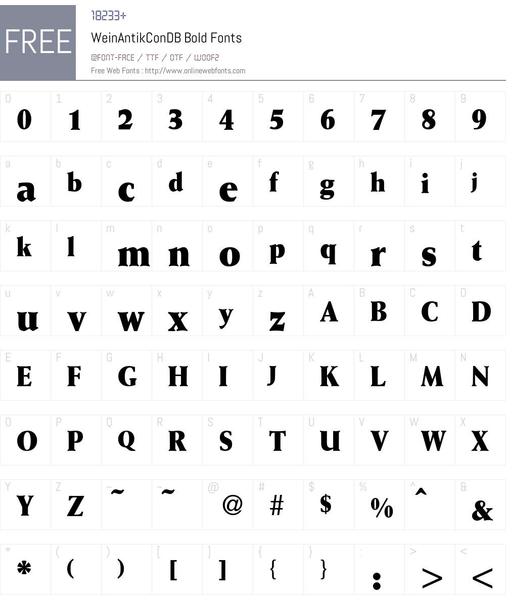 WeinAntikConDB Font Screenshots