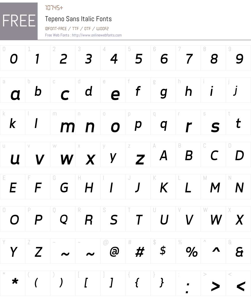 Tepeno Sans Font Screenshots