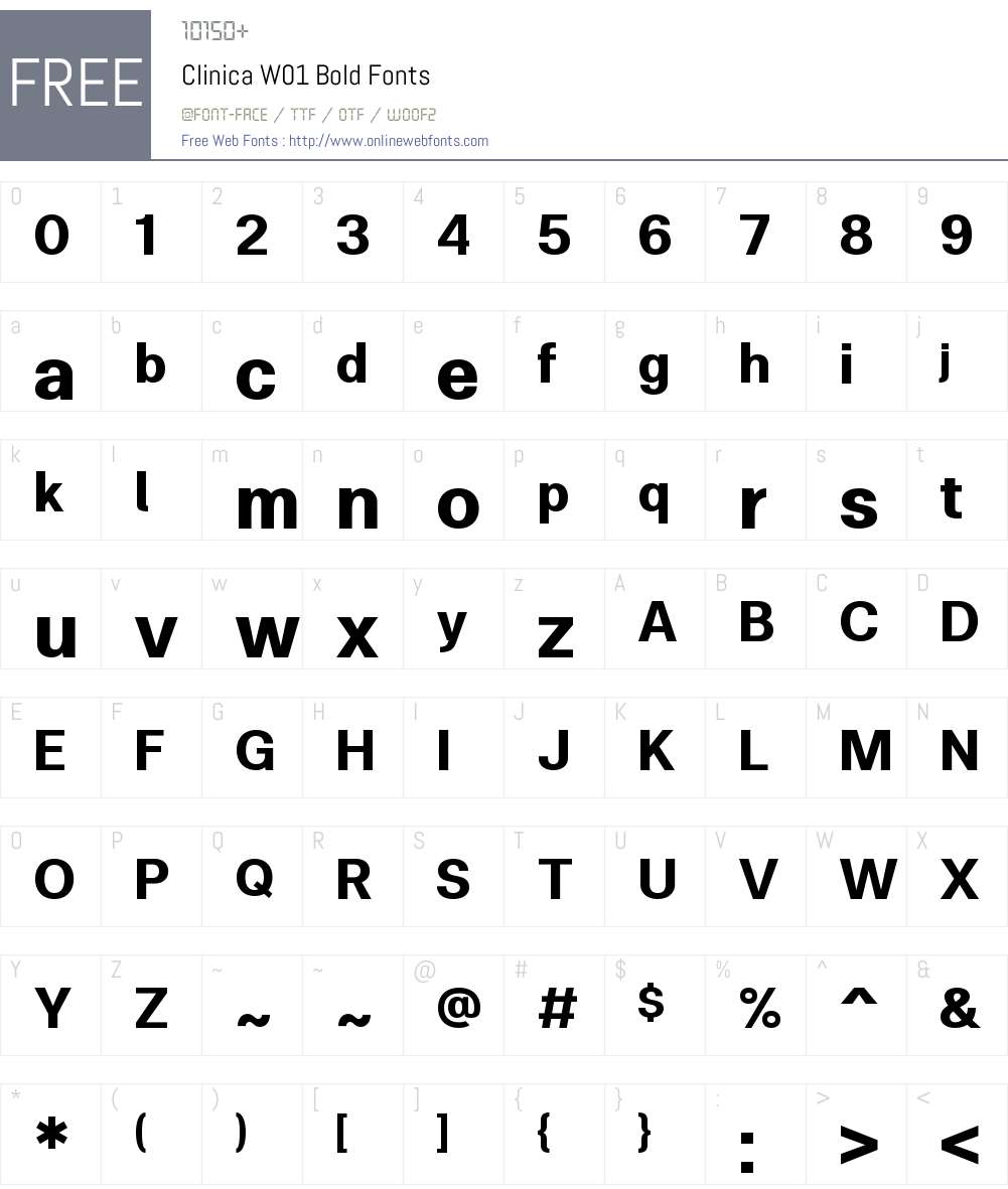 ClinicaW01-Bold Font Screenshots