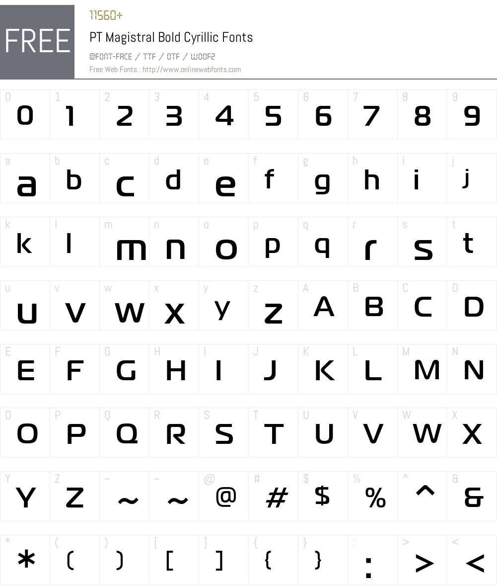 MagistralC Font Screenshots