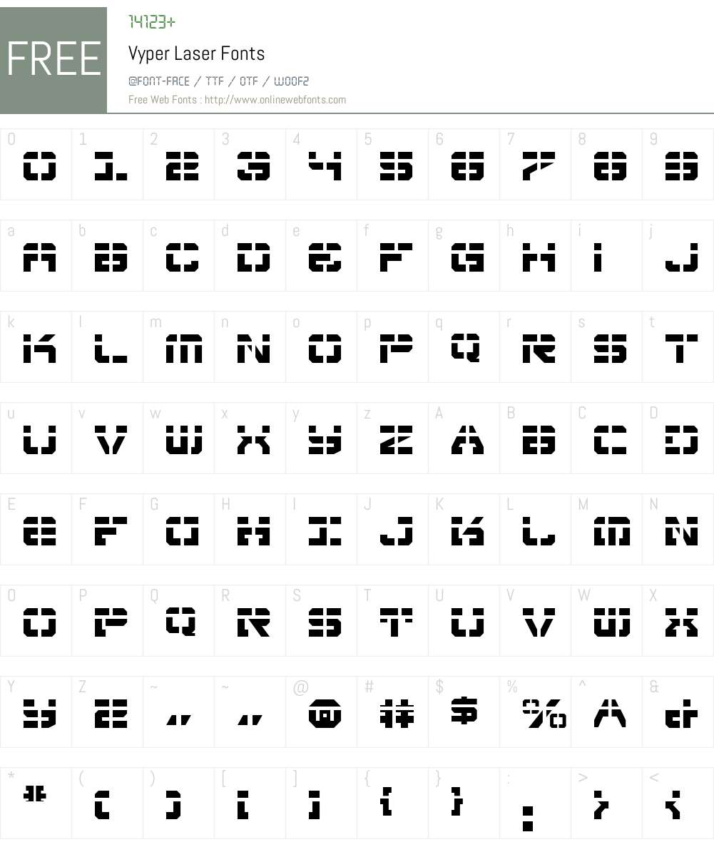 Vyper Laser Font Screenshots