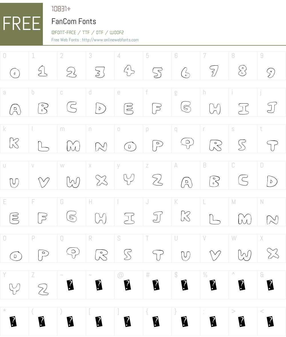 FanCom Font Screenshots