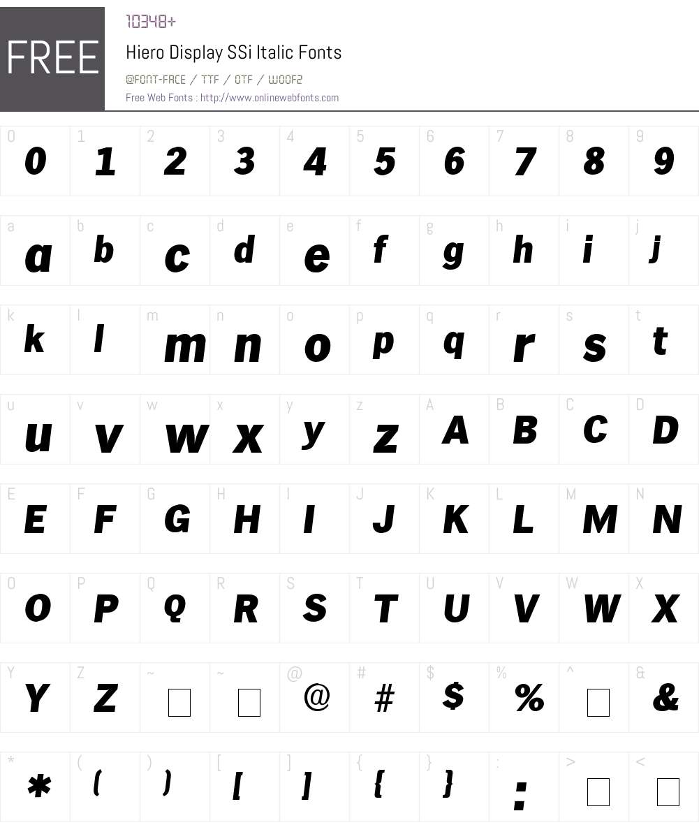 Hiero Display SSi Font Screenshots