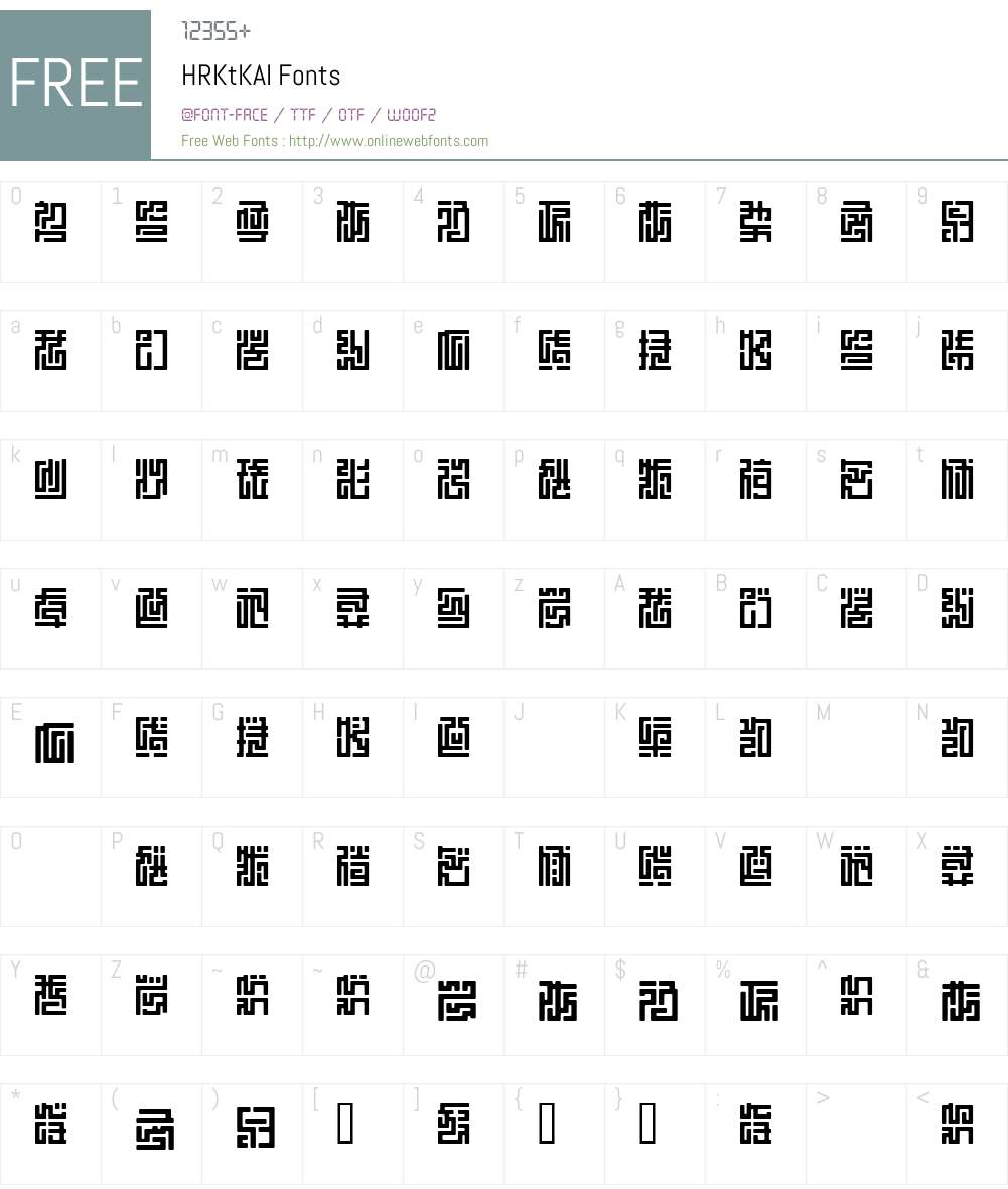 HRKtKAI Font Screenshots