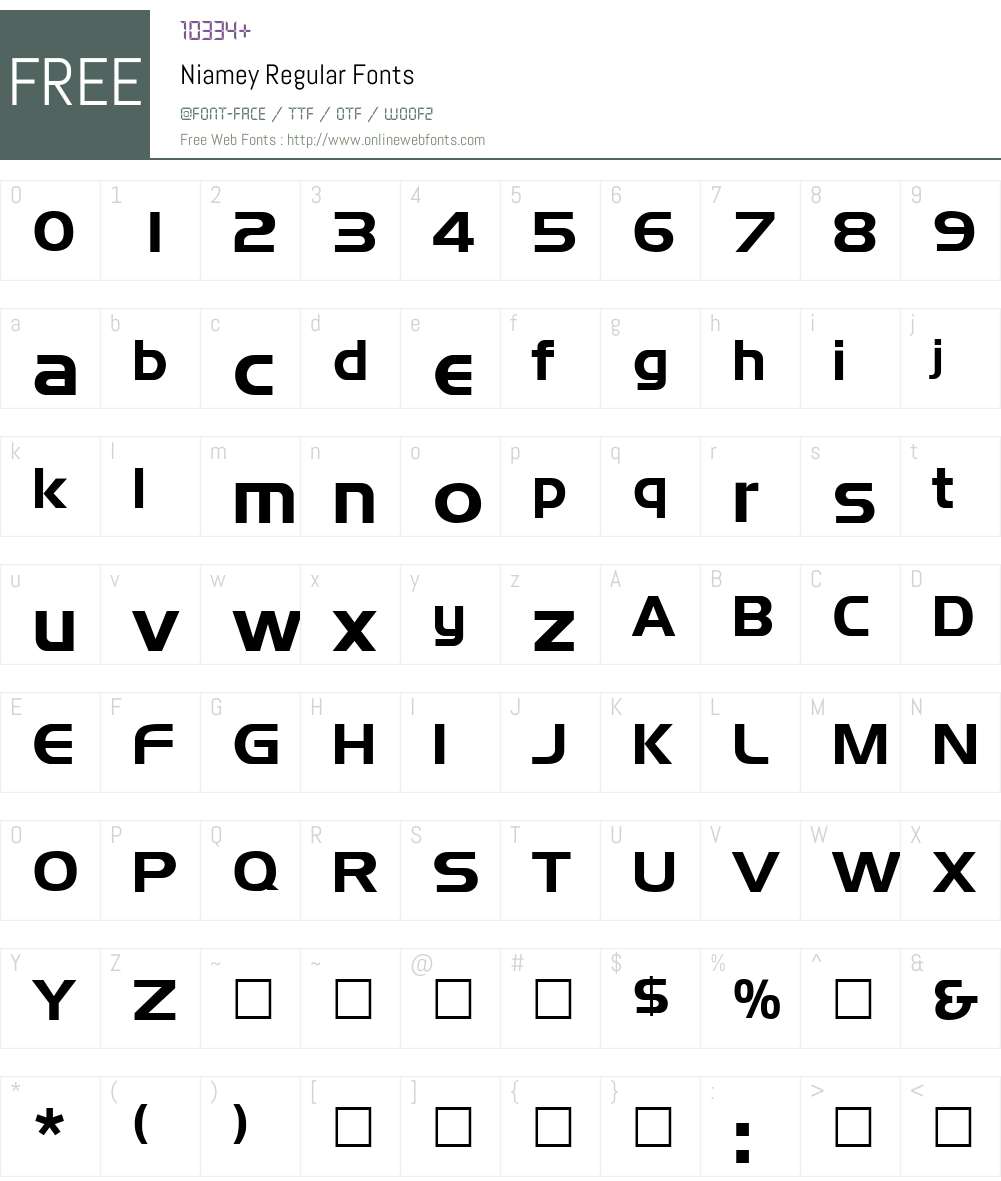 Niamey Font Screenshots