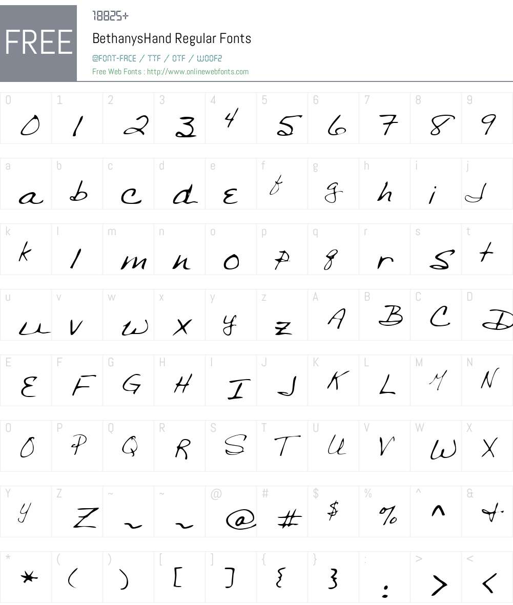 BethanysHand Font Screenshots