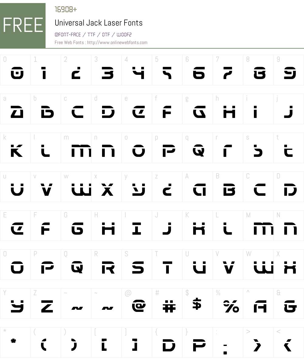 Universal Jack Laser Font Screenshots